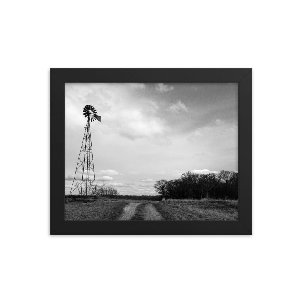 Windmill on Gravel Road | Framed print