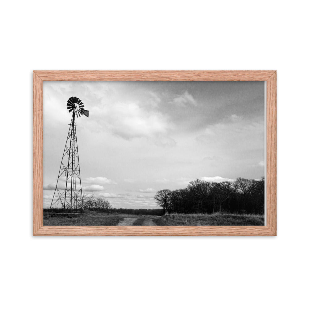 Windmill on Gravel Road | Framed print