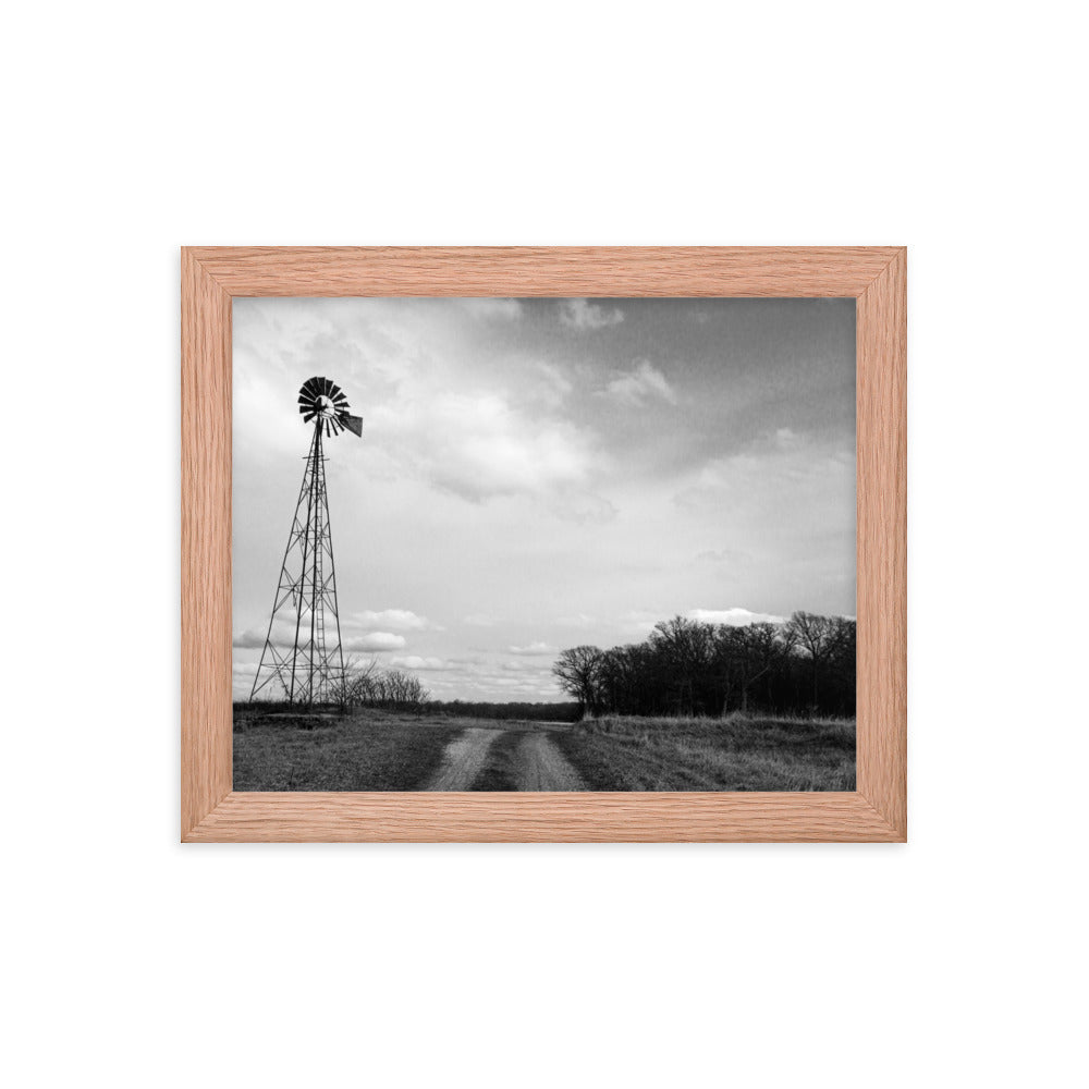 Windmill on Gravel Road | Framed print