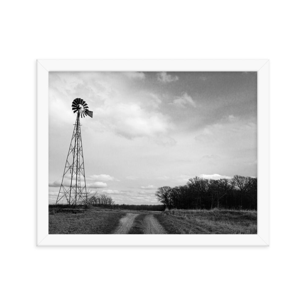 Windmill on Gravel Road | Framed print