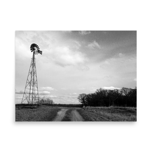 Windmill on Gravel Road | Print